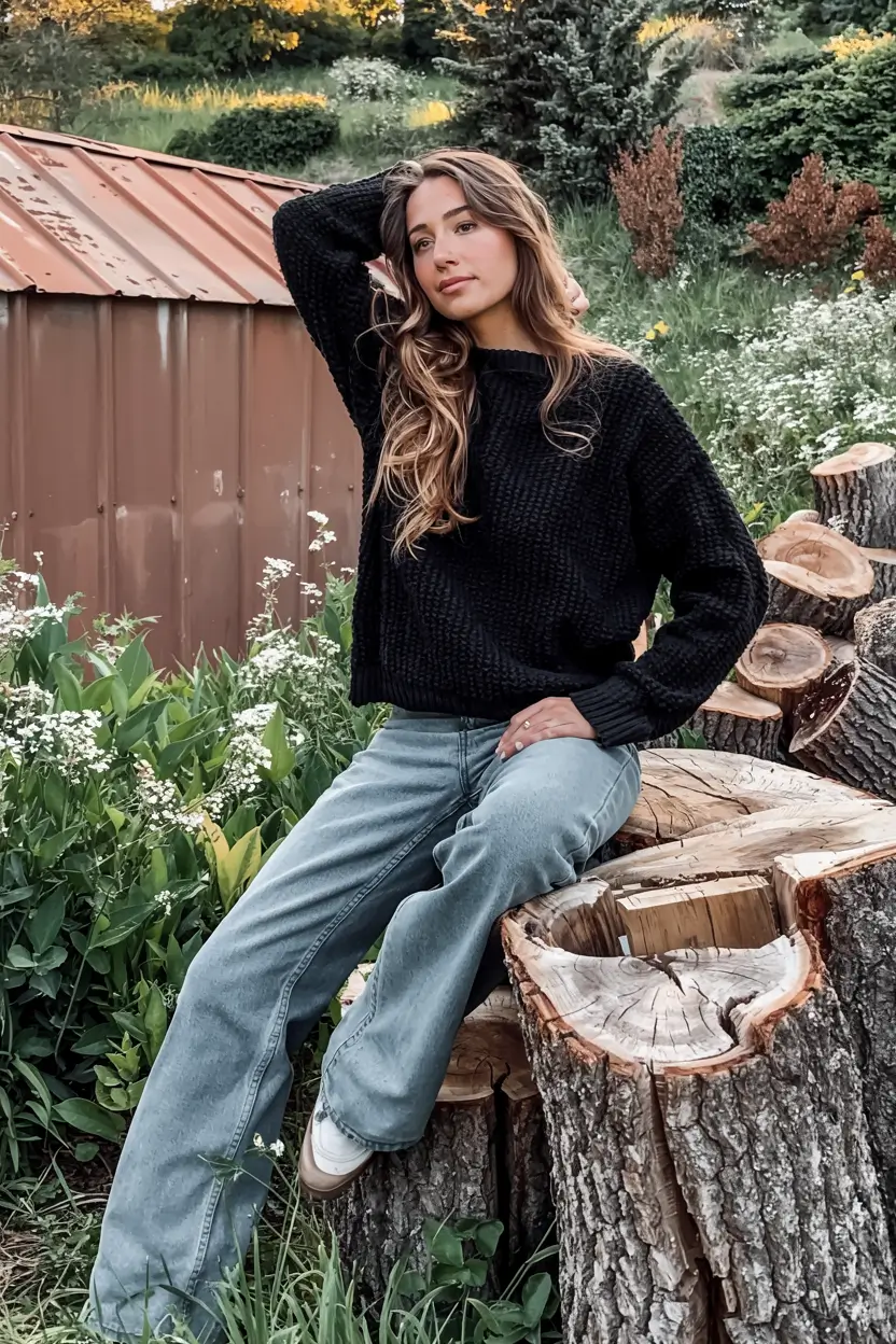 fall sweater outfits ideas 2025 Casual Fall Afternoons in Denim and Knit
