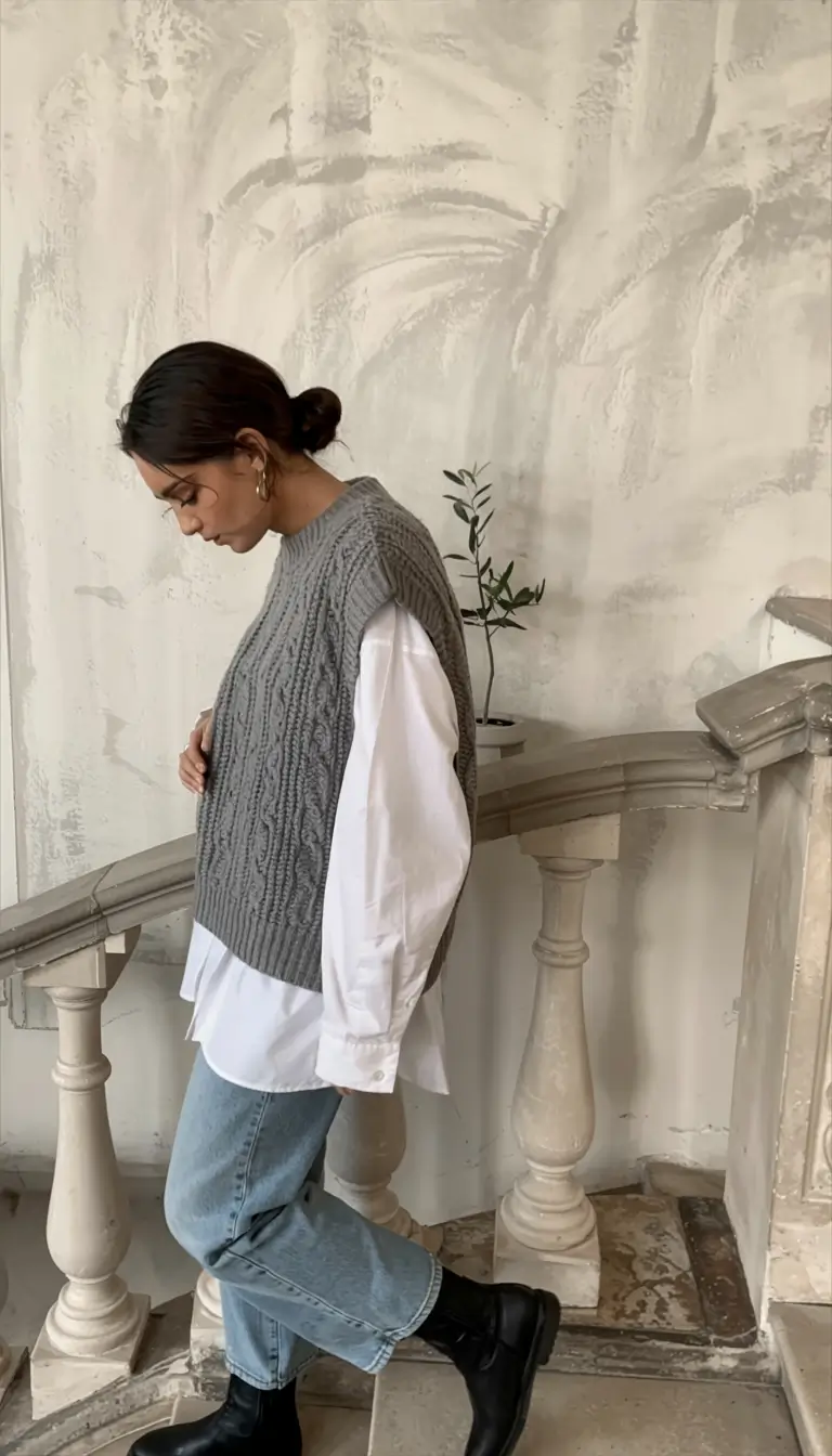 fall sweater outfits ideas 2025 Layered Classics: Sweater Vest Reinvented