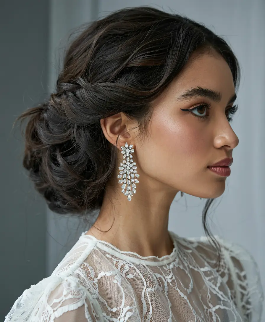 fall wedding hairstyles ideas 2025 Elegant Twisted Low Bun With Volume