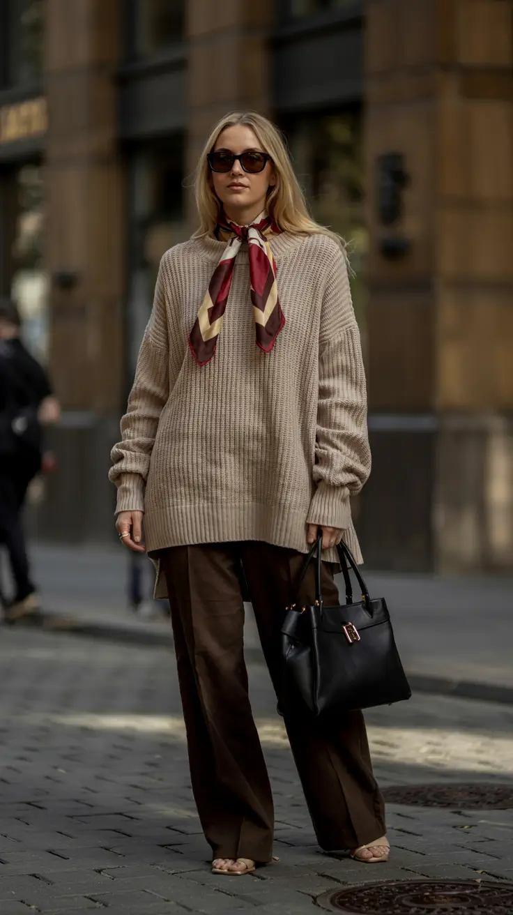 fall winter outfits ideas 2025 Classic Knit With a Twist