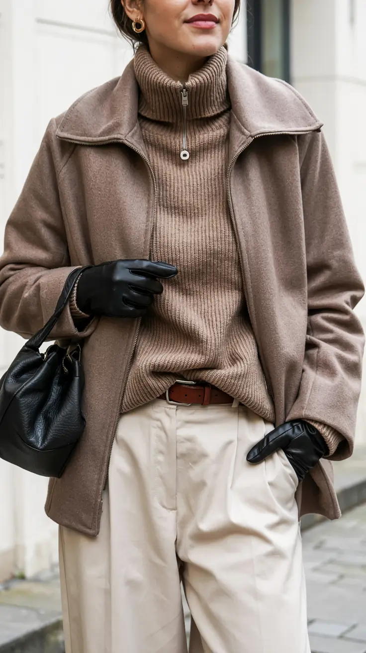 fall winter outfits ideas 2025 Soft Neutrals Power Layering