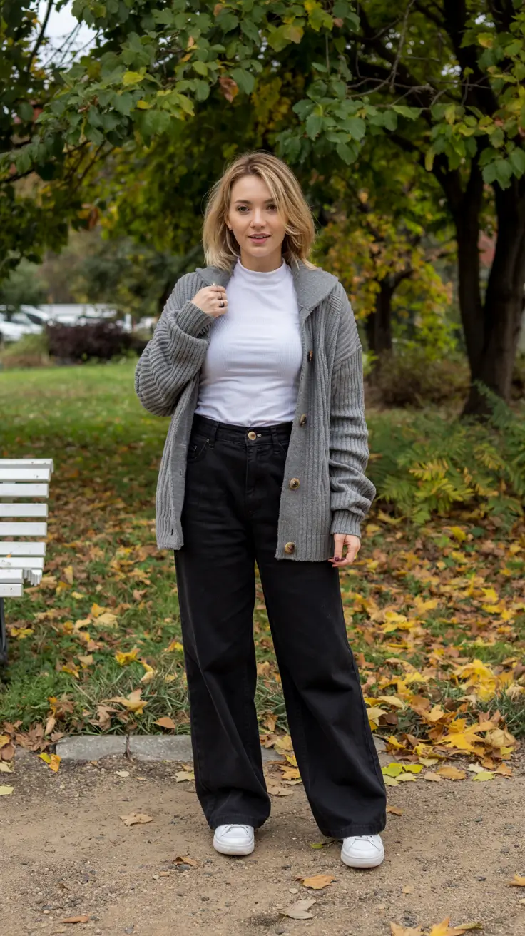 fall winter outfits ideas 2025 Casual Cardigan Ease