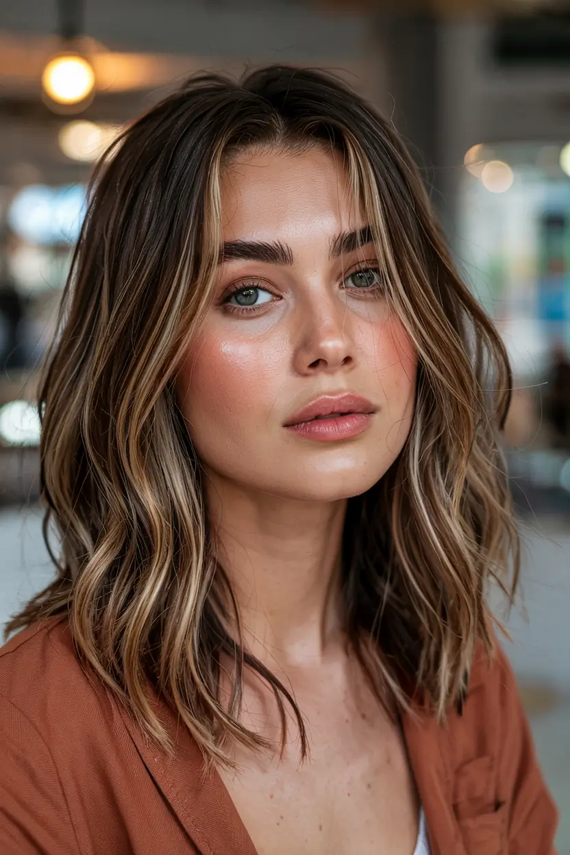 medium length fall haircuts ideas 2025 Glossy Blend With Tapered Layers