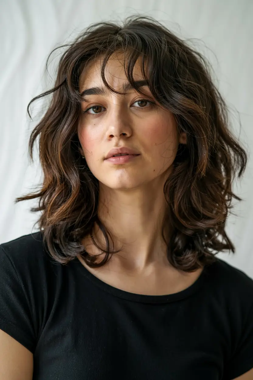 medium length fall haircuts ideas 2025 Soft Volumes with Dimensional Layers