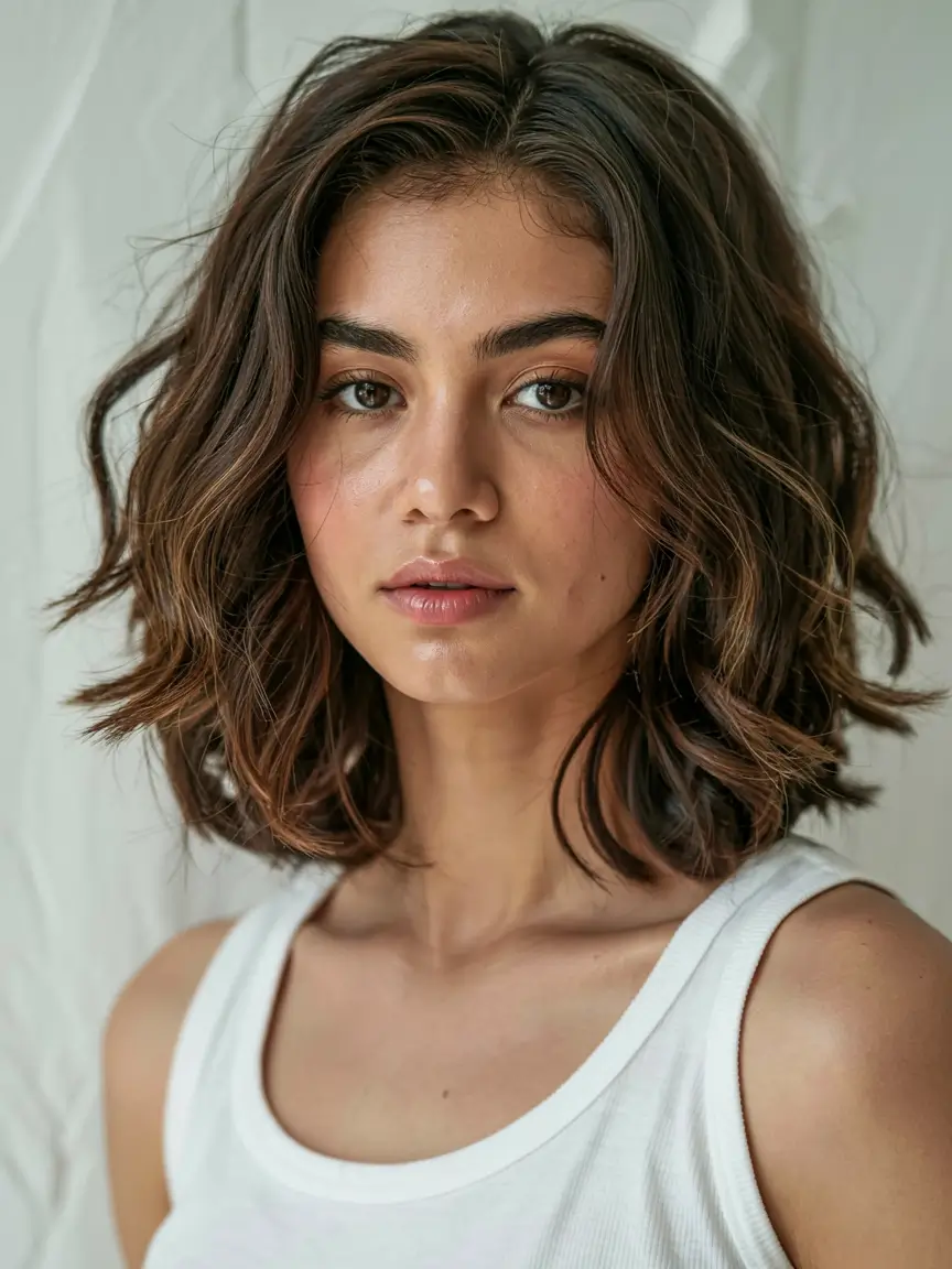 medium length fall haircuts ideas 2025 Boho Chic with Natural-Looking Curls