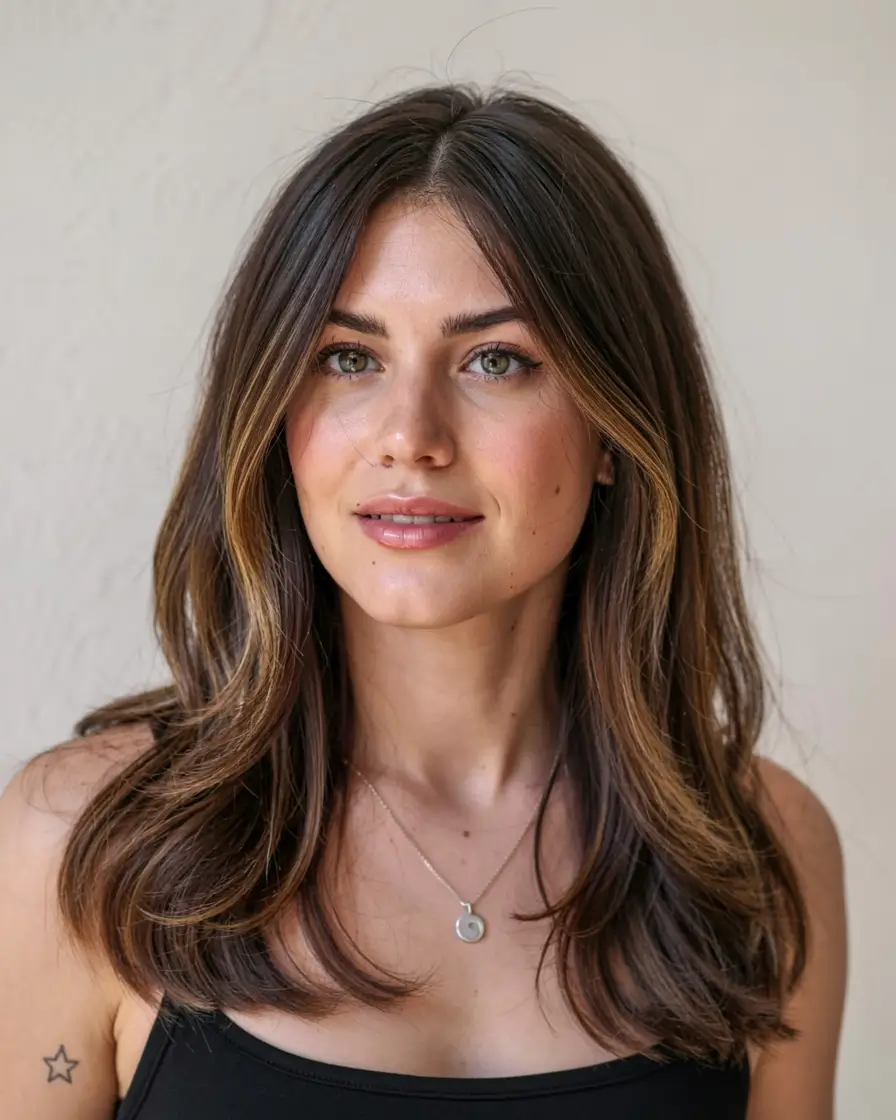 medium length fall haircuts ideas 2025 Dimensional Brunette With Long Layers