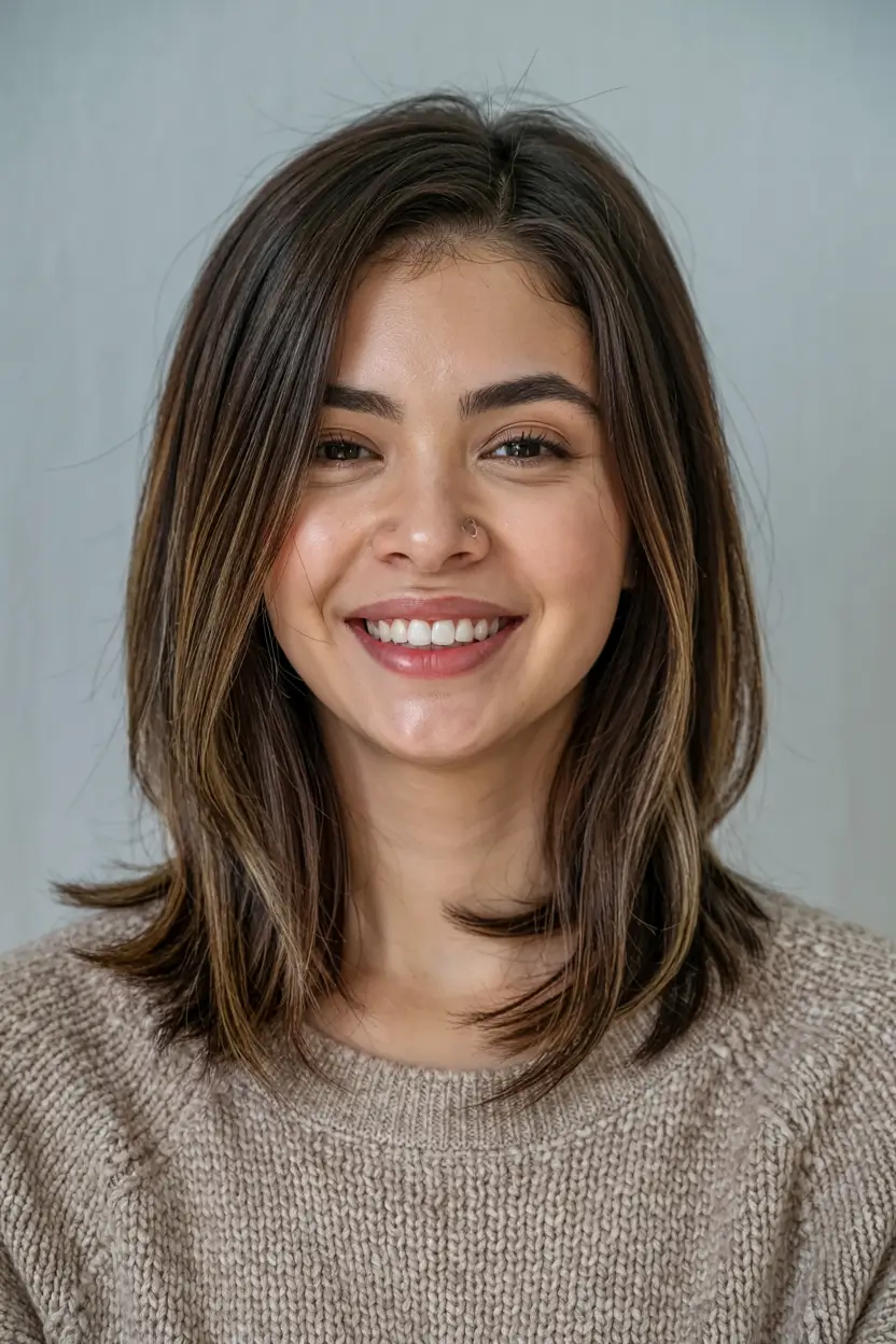 medium length fall haircuts ideas 2025 Effortless Mid-Layers With Natural Brown Blend