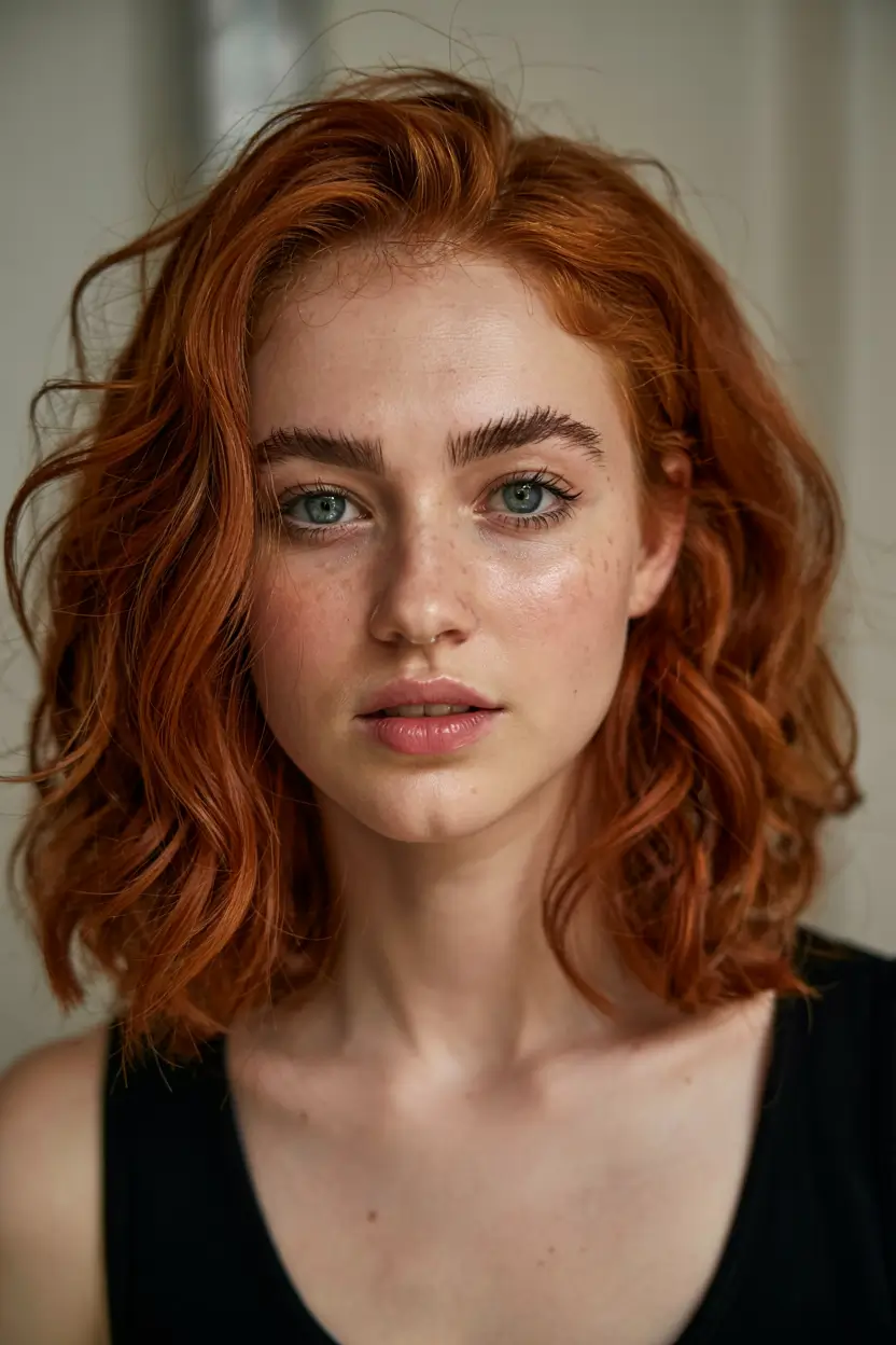 popular fall haircuts ideas 2025 Copper Waves with Soft Volume