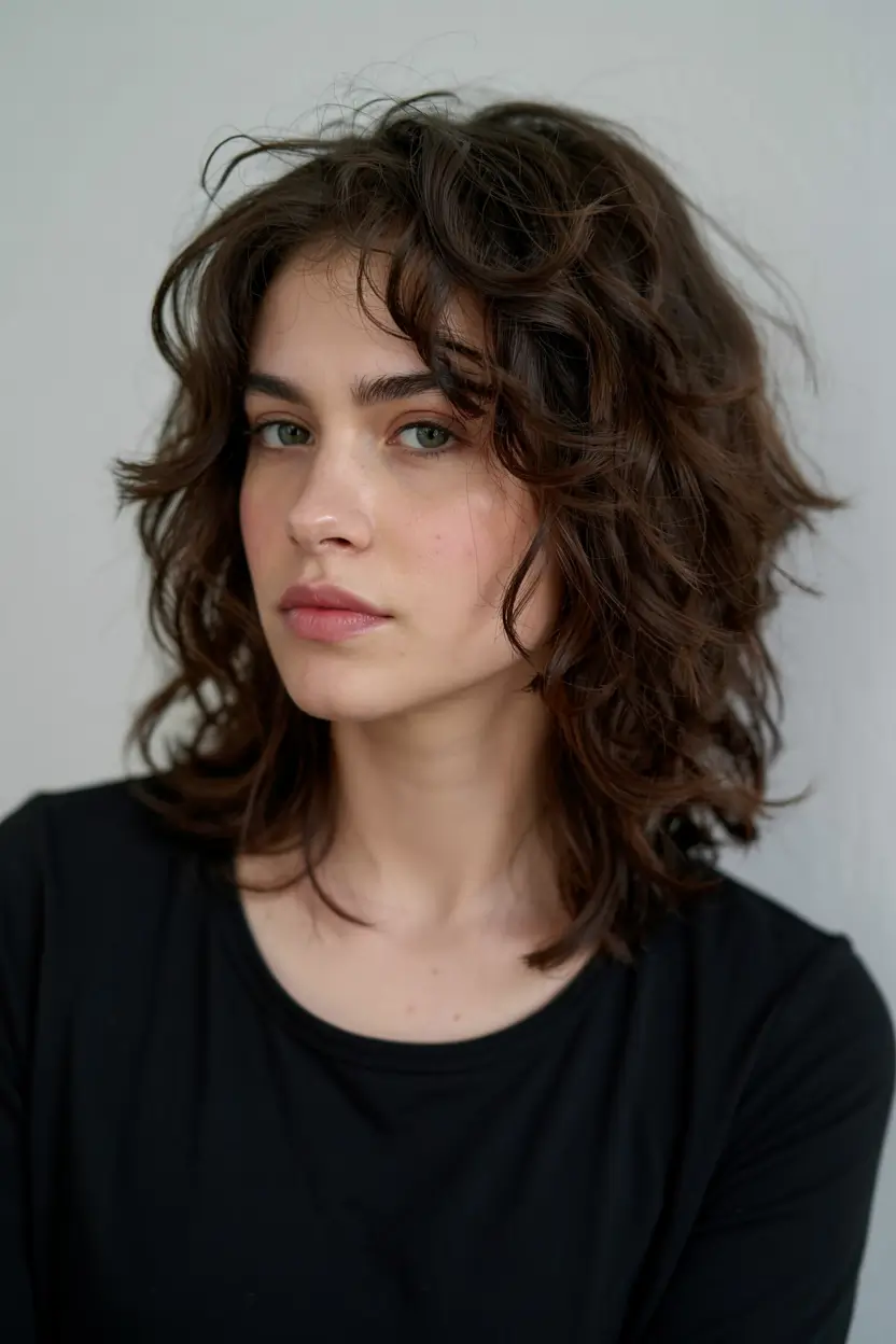 popular fall haircuts ideas 2025 Textured Shag with Loose Waves