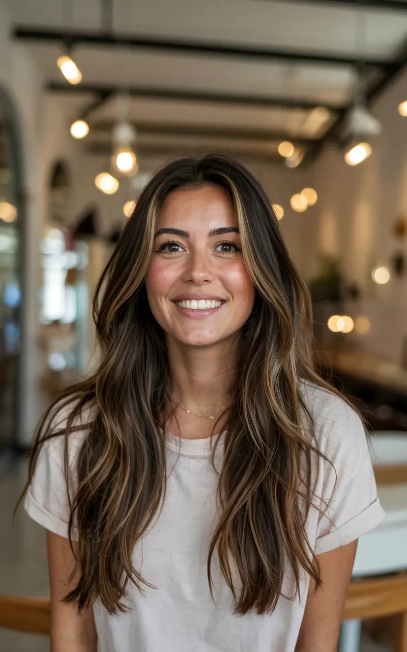 popular fall haircuts ideas 2025 Long Layers with Subtle Face Framing