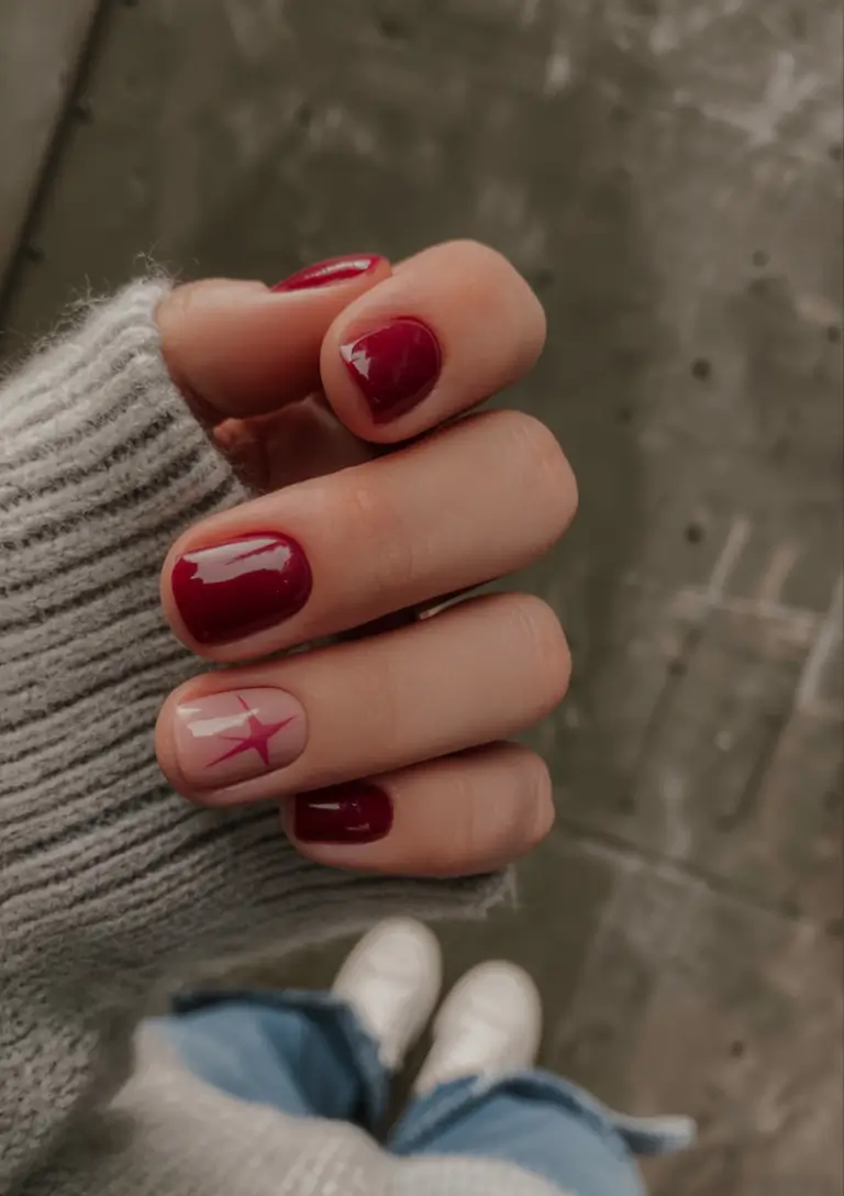 short fall nails trends 2025 Cranberry Star Pop