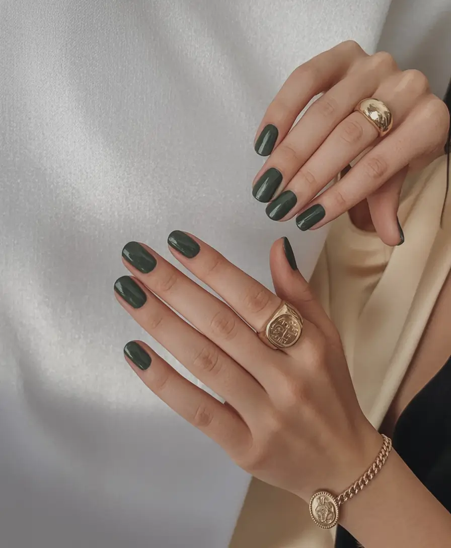 short fall nails trends 2025 Deep Forest Statement