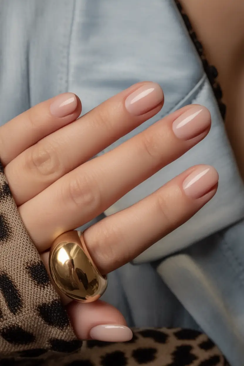 short fall nails trends 2025 Sheer Nude Simplicity