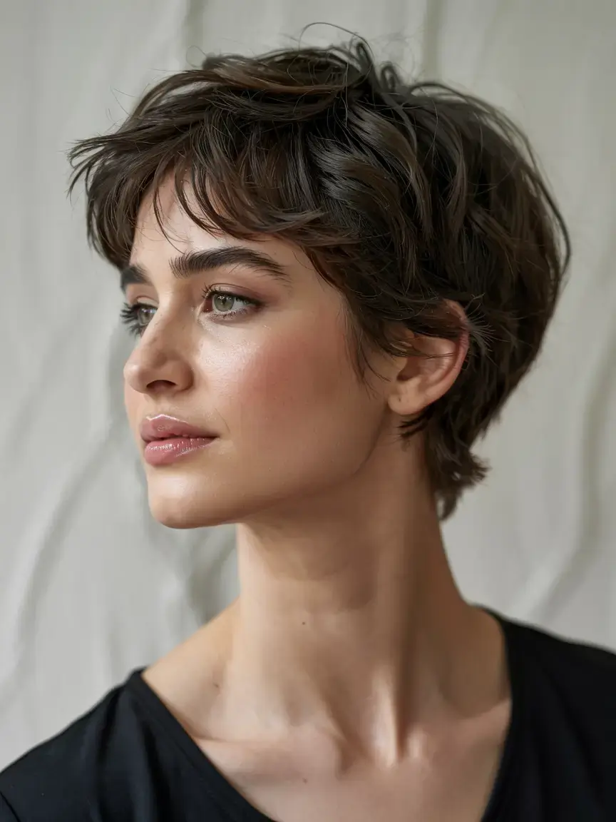 short haircut for fall 2025+Mussed-Up Pixie with Fringe Drama