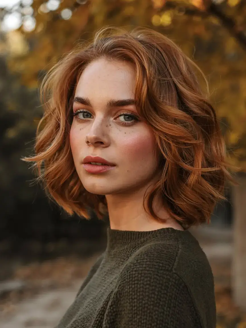 short haircut for fall 2025+Cinnamon Bob with Autumn Soul
