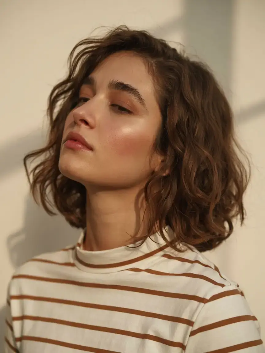 short haircut for fall 2025+Low-Key Luxe with Tousled Edges