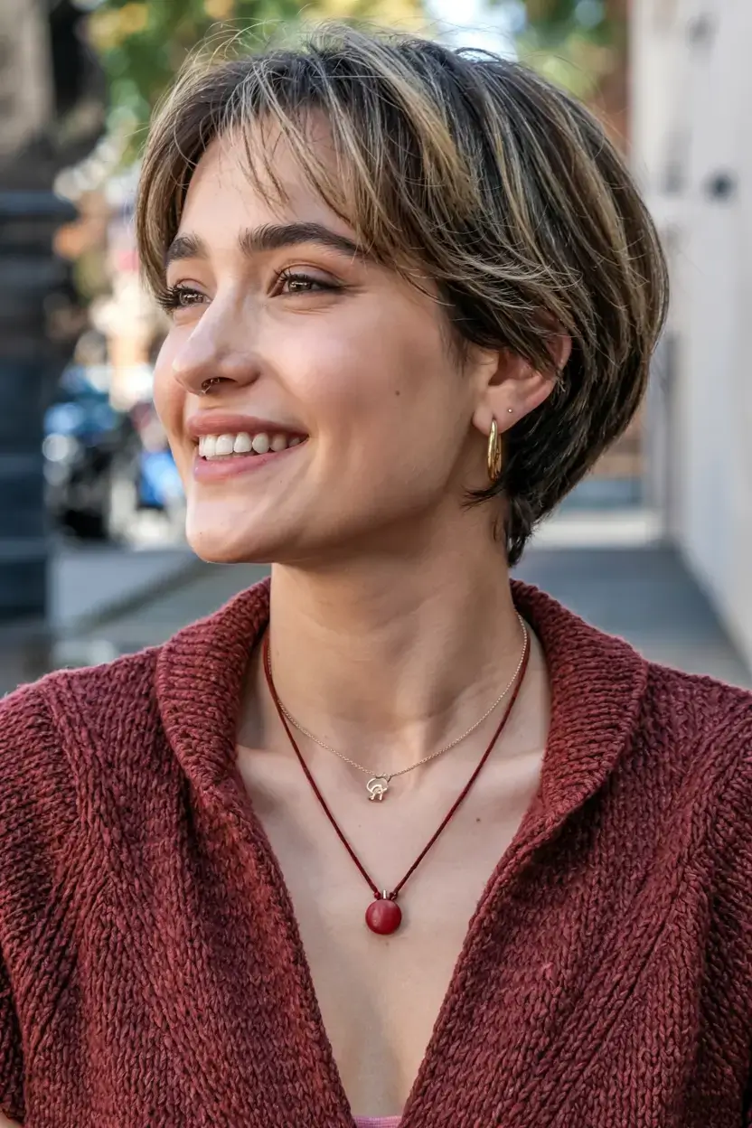short haircut for fall 2025+Boyish Charm Meets Parisian Energy
