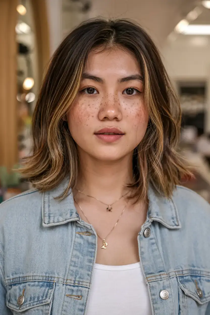 short haircut for fall 2025+Bright Blended Layers with a ’90s Flip