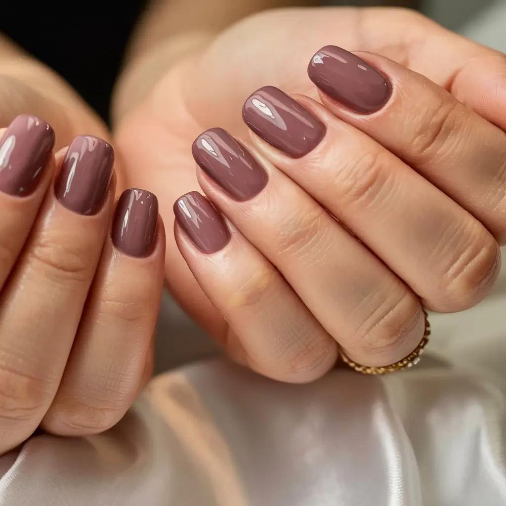 simple fall nails inspo 2025 Mauve Cloud Serenity