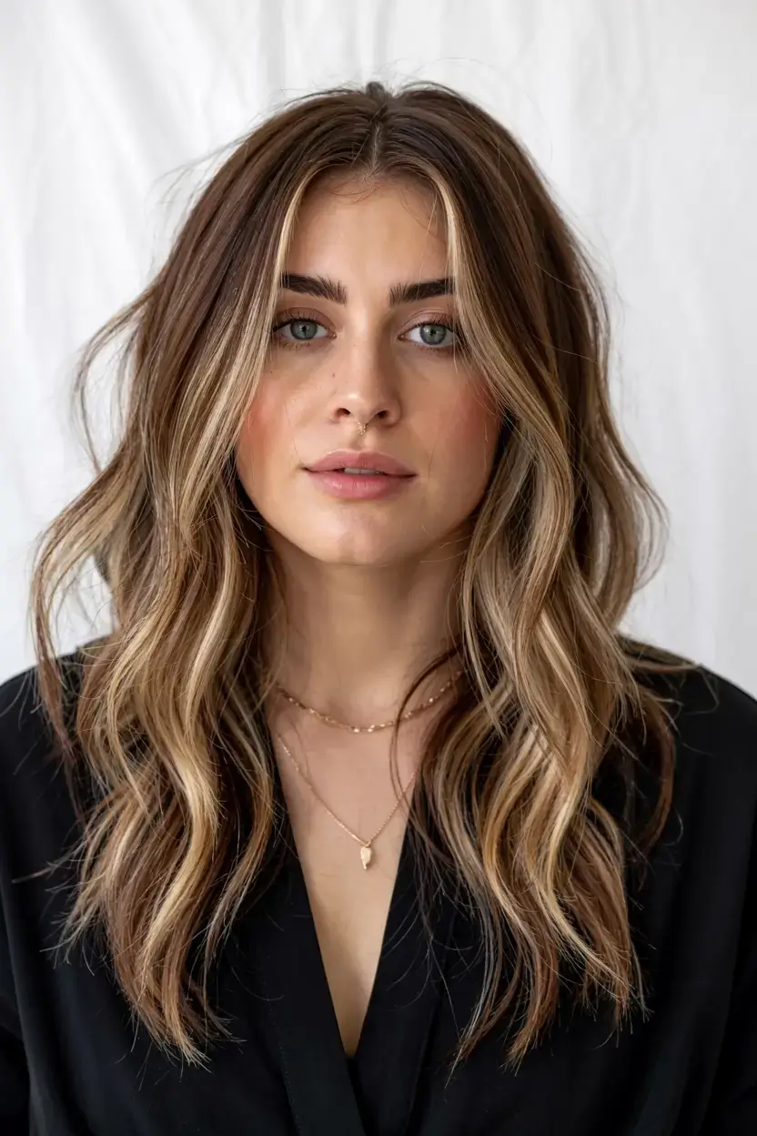 warm fall hair color ideas 2025+Caramelized Vanilla Ribbons
