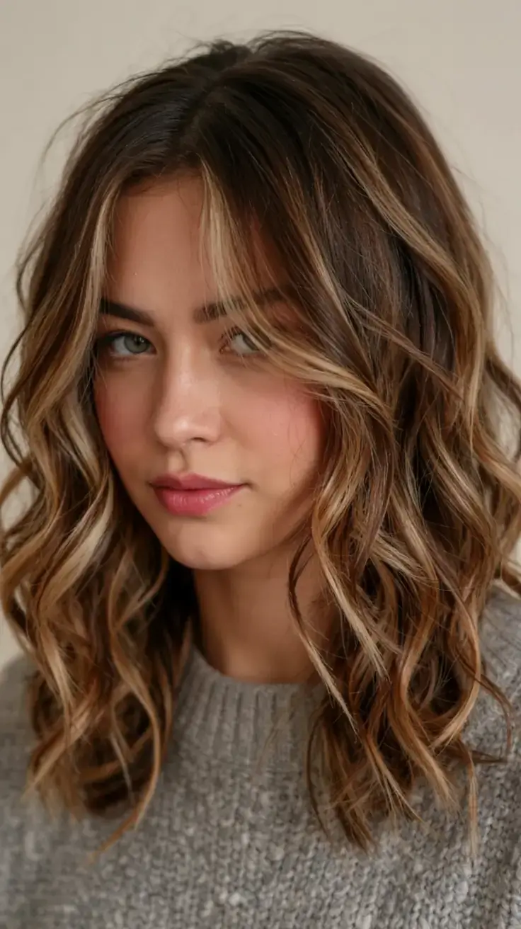 warm fall hair color ideas 2025+Buttery Curl Bronde