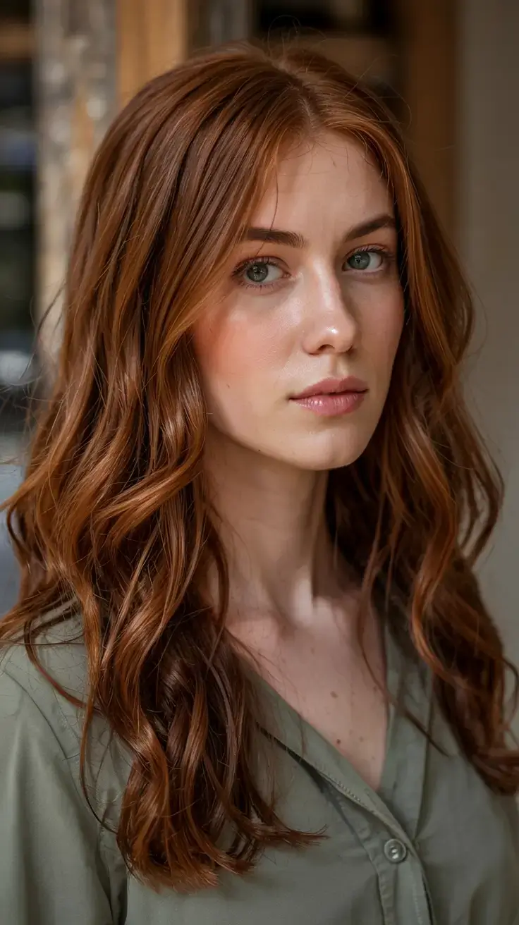warm fall hair color ideas 2025+Copperwood Layers