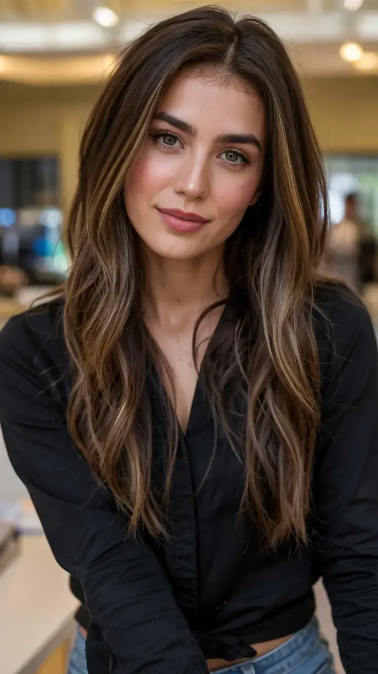warm fall hair color ideas 2025+Cinnamon Roast Ribbons