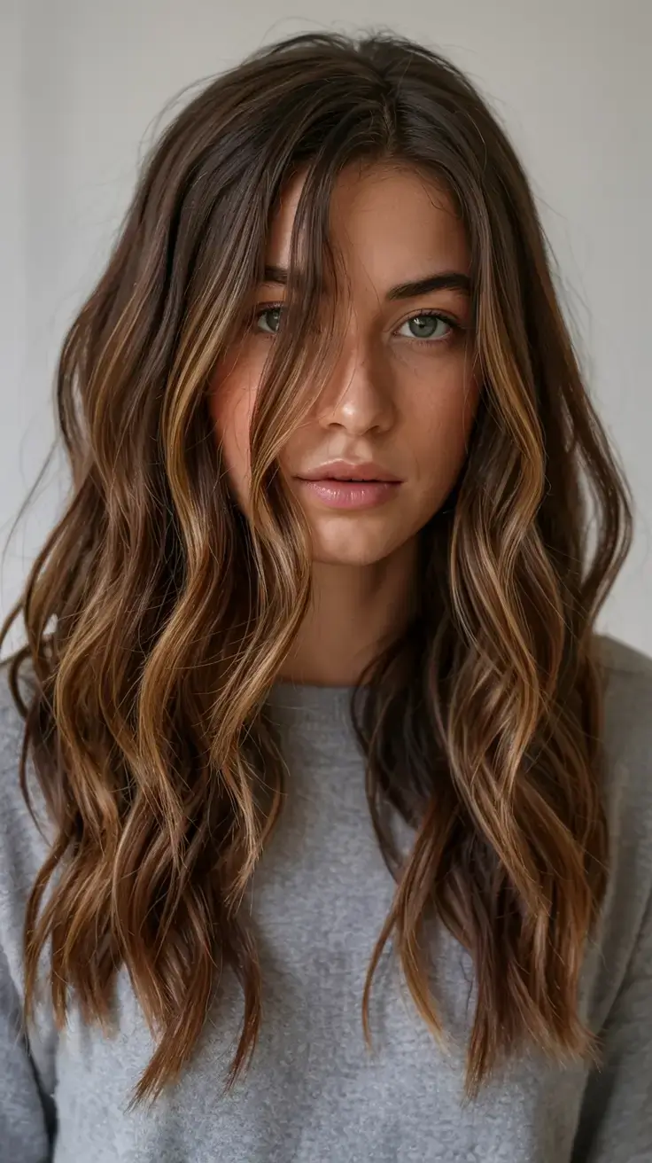 warm fall hair color ideas 2025+Latte Brunette Softness