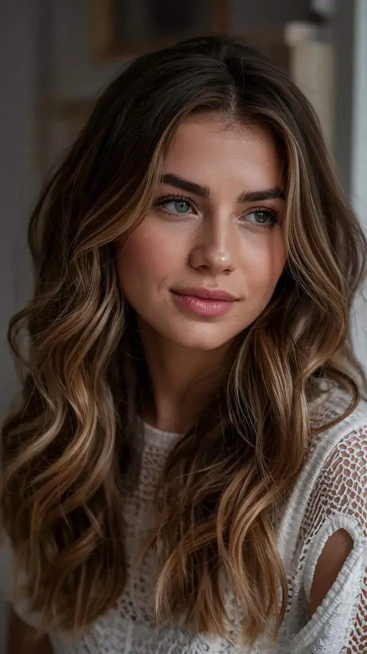 warm fall hair color ideas 2025 Sunlit Bronze with Medium Layers