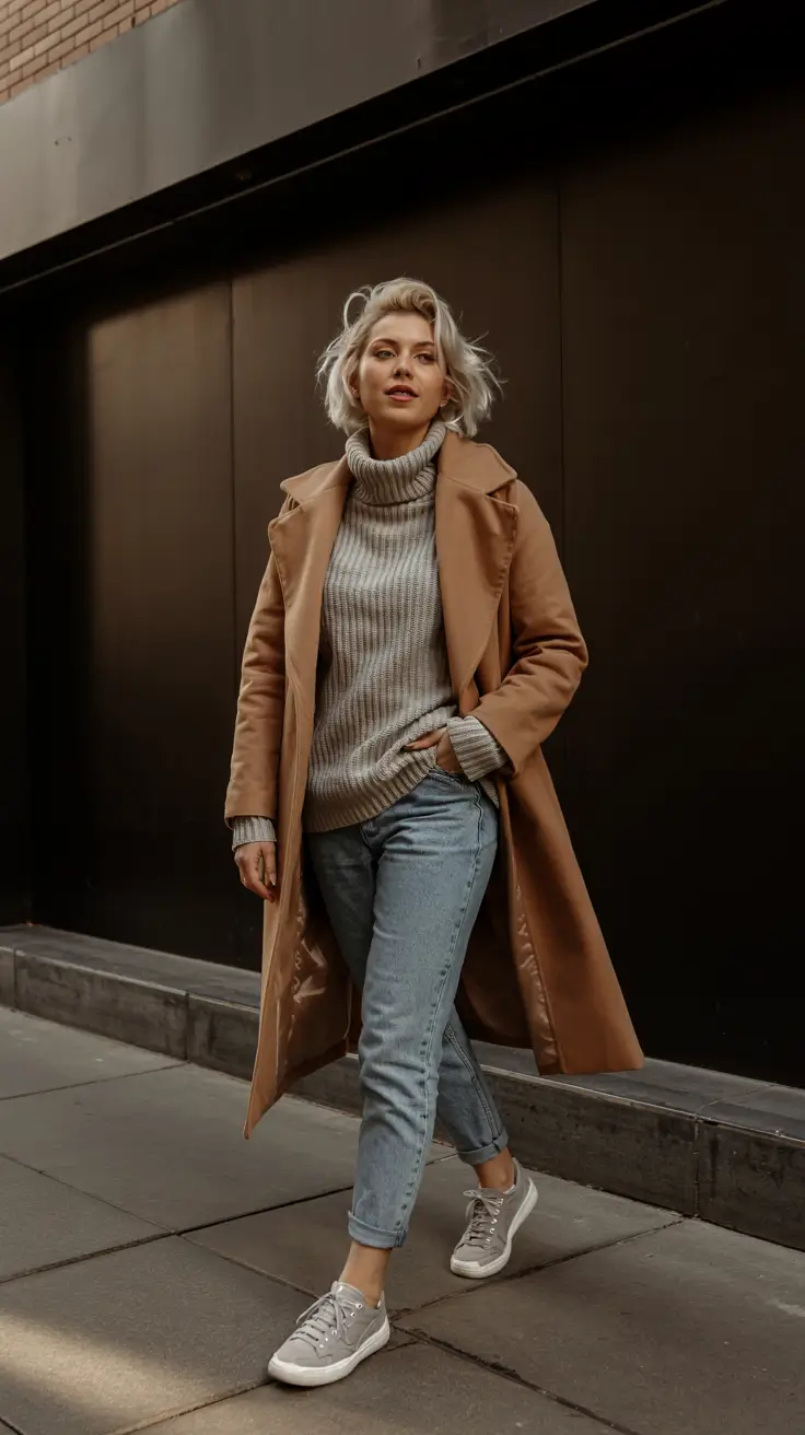warm fall outfits ideas 2025+Sporty Comfort in Elevated Basics