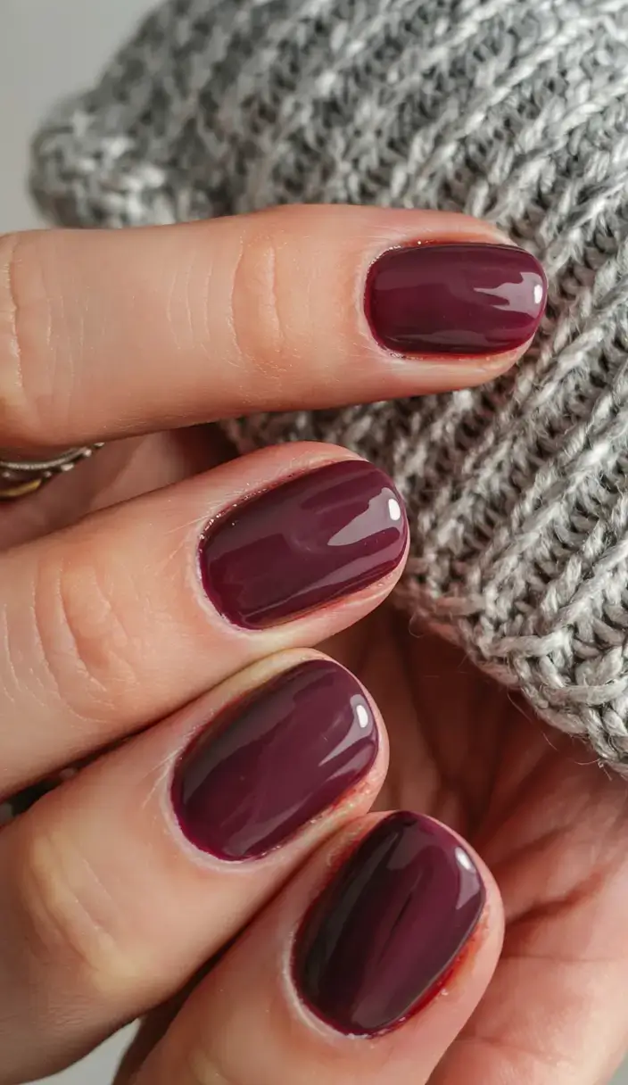 autumn nails color 2025 Plum Cashmere