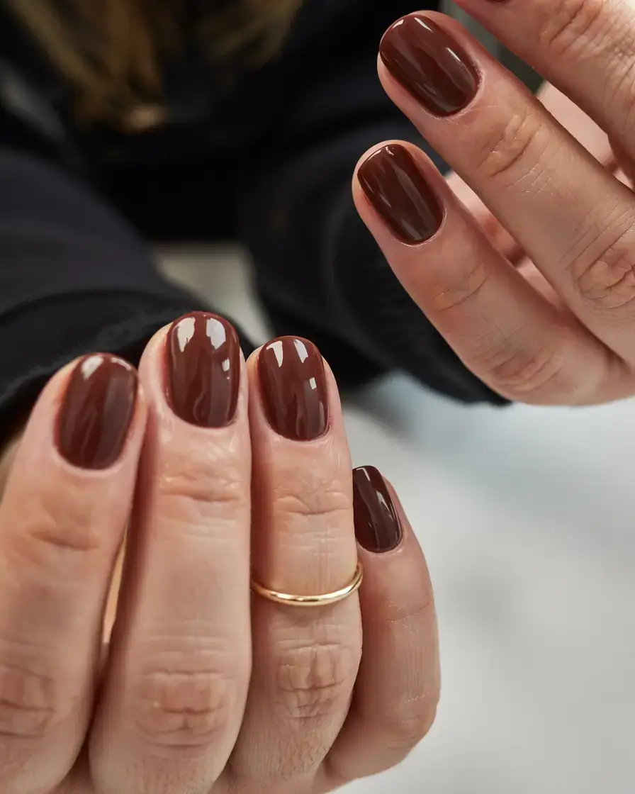 autumn nails color 2025 Bittersweet Cocoa