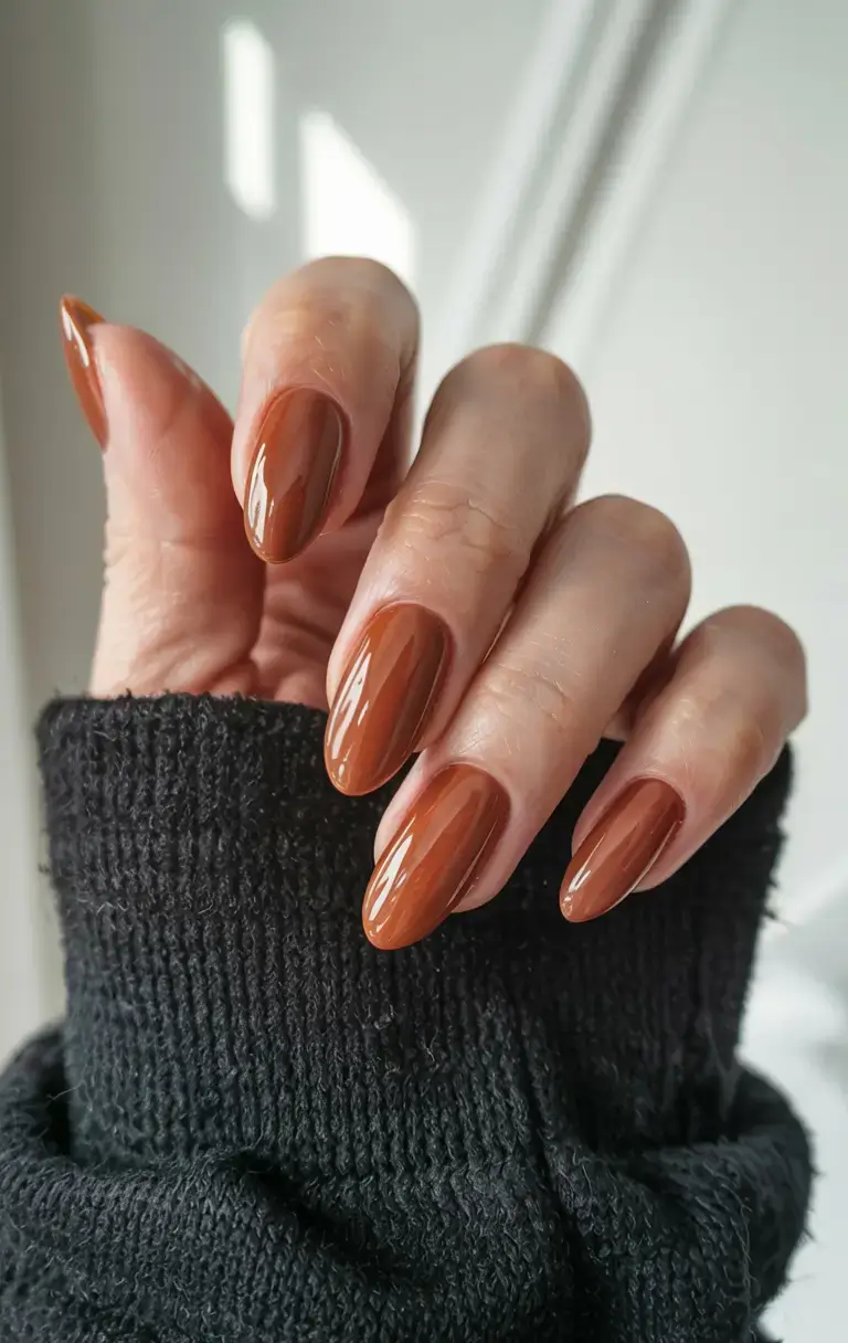 autumn nails color 2025 Caramel Glaze