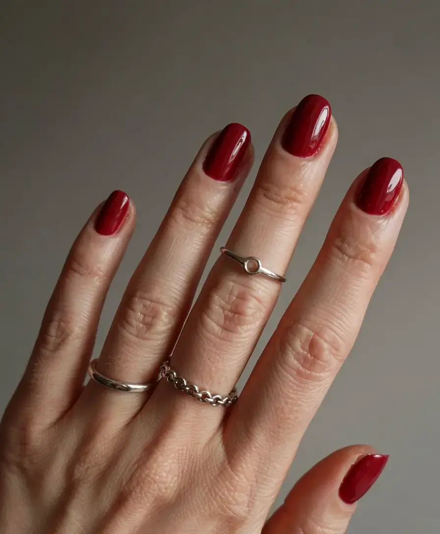 autumn nails color 2025 Cherry Velvet