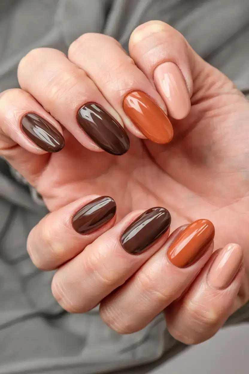 autumn nails color 2025 Harvest Ombre Mix