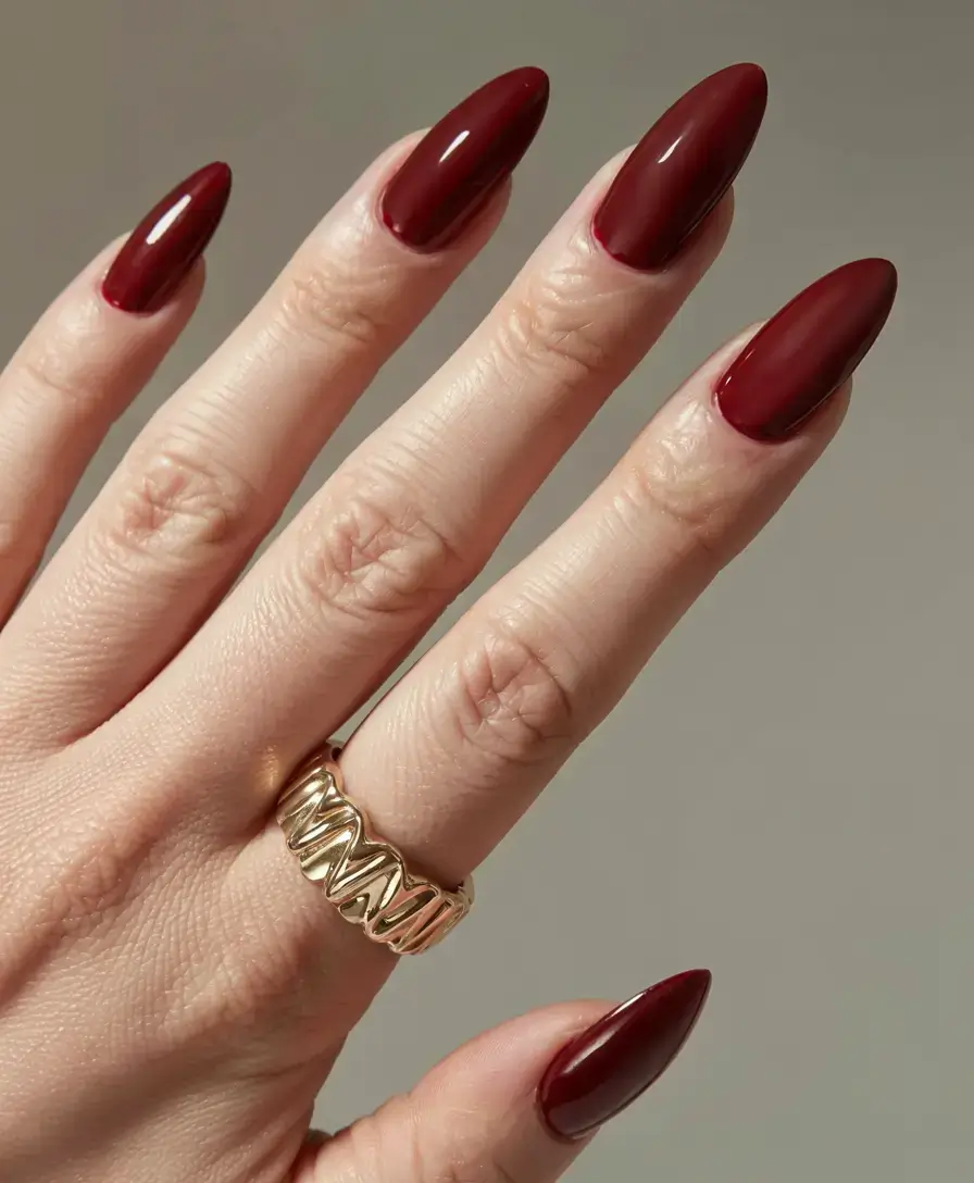 autumn nails color 2025 Merlot Drama