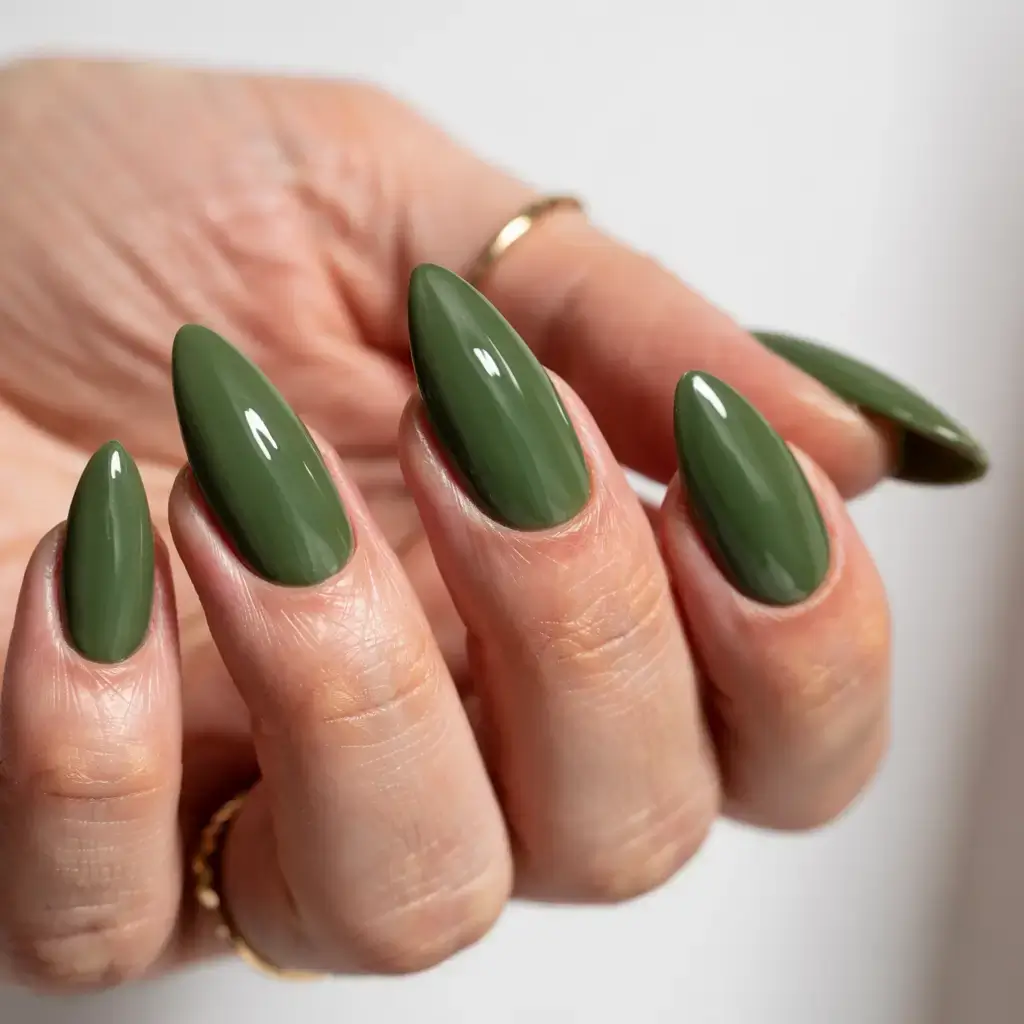 autumn nails color 2025 Olive Grove