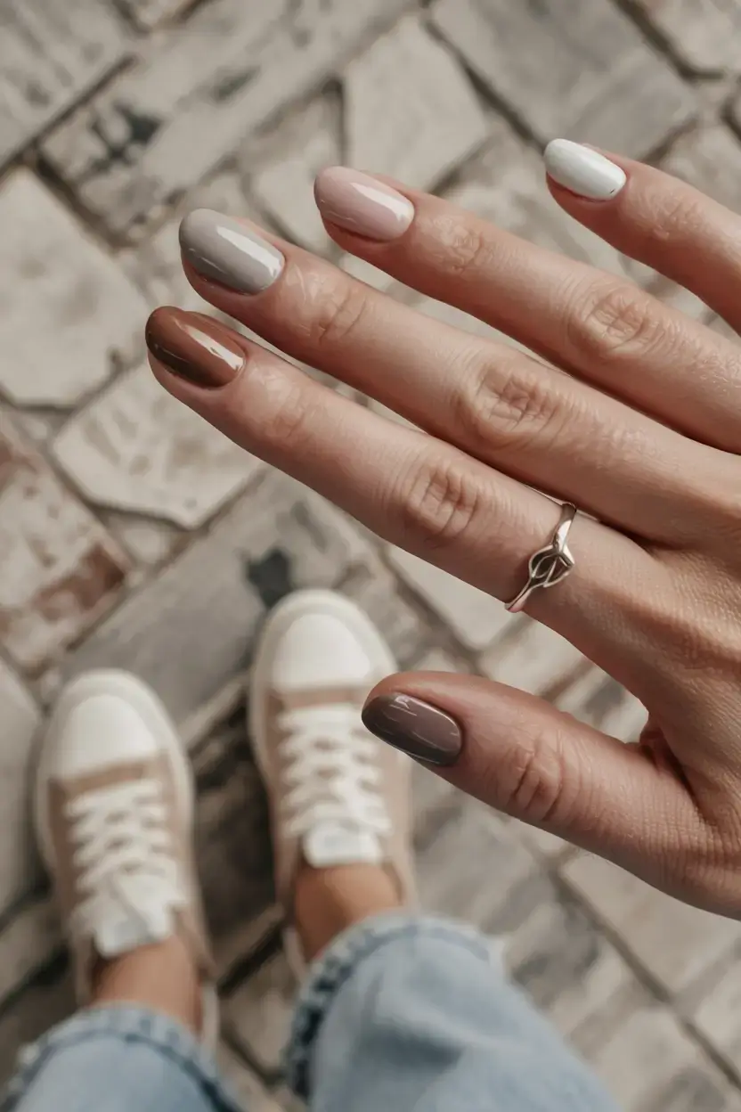 autumn nails color 2025 Neutral Fade Harmony