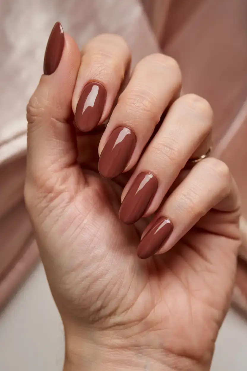 autumn nails color 2025 Classic Cinnamon