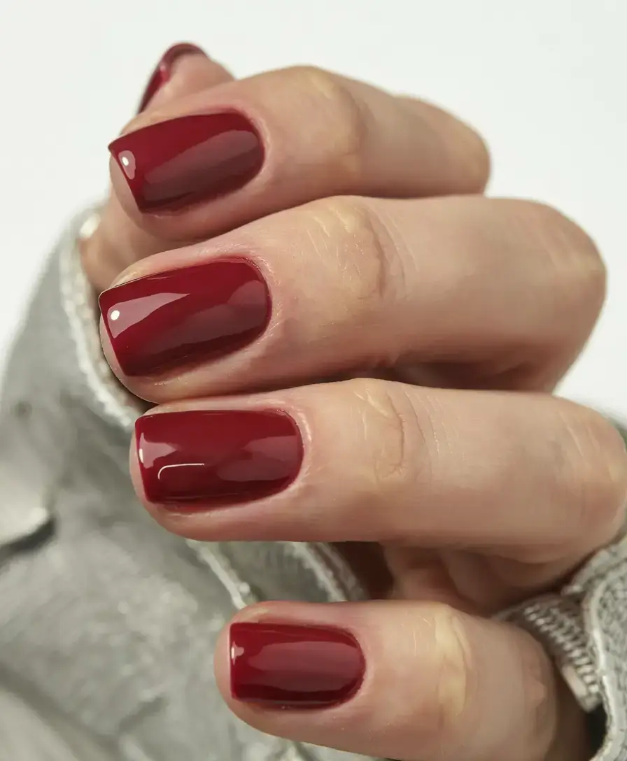 autumn nails color 2025 Crimson Statement