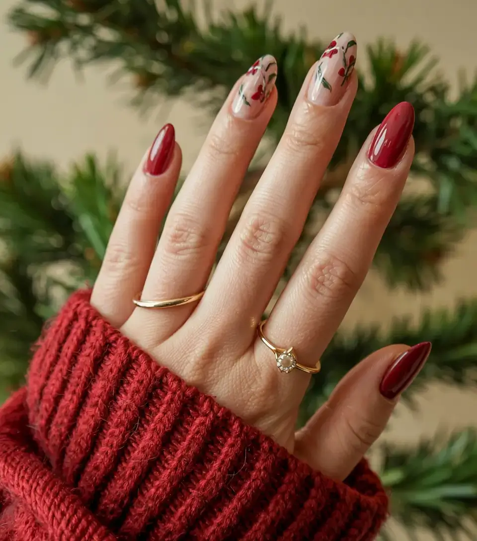 autumn nails designs 2025 Berry Vine Elegance