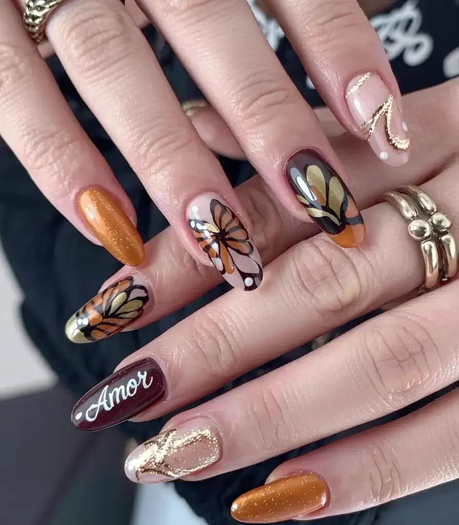 autumn nails designs 2025 Monarch Dreams