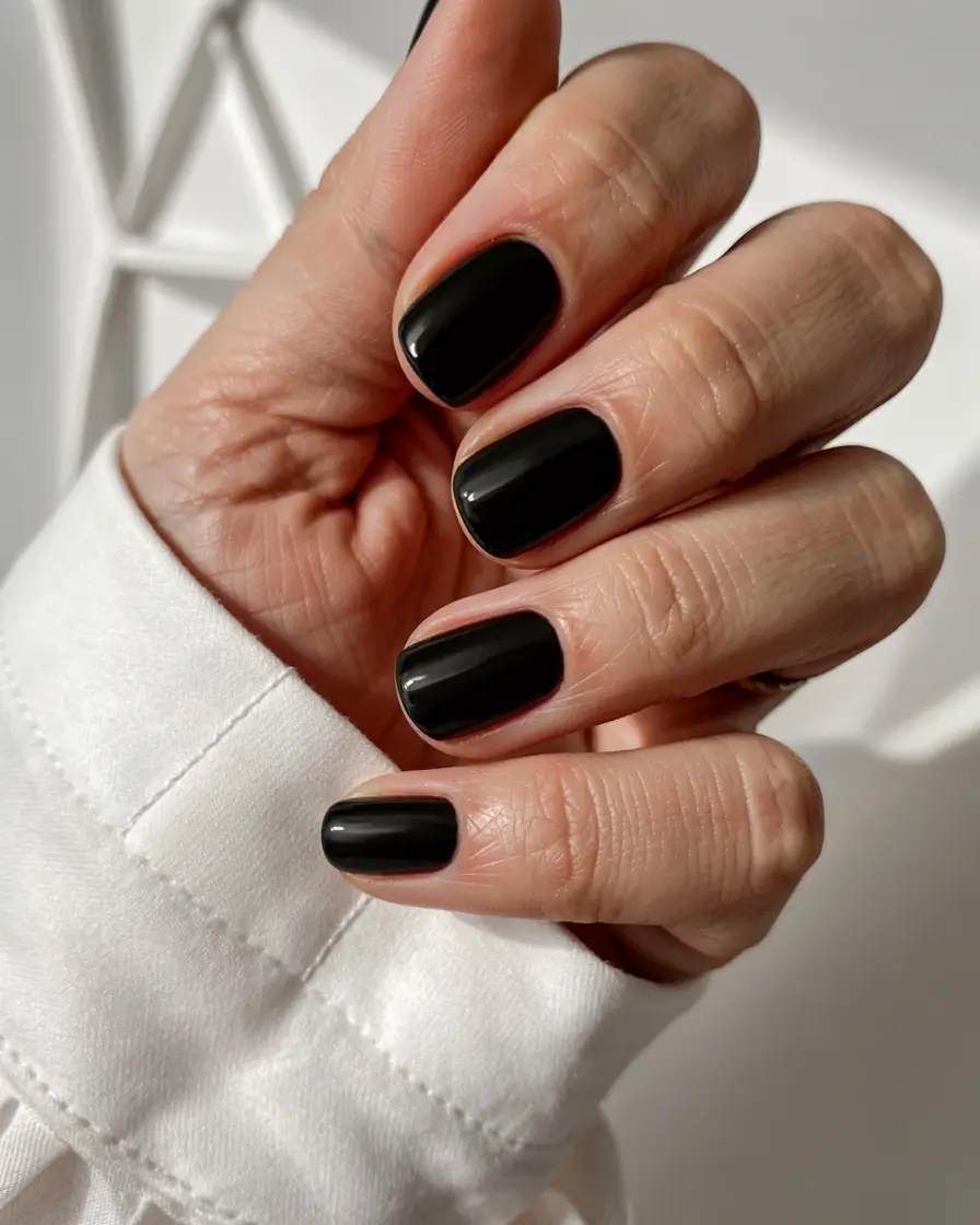 black fall nails 2025 Short & Sleek Noir