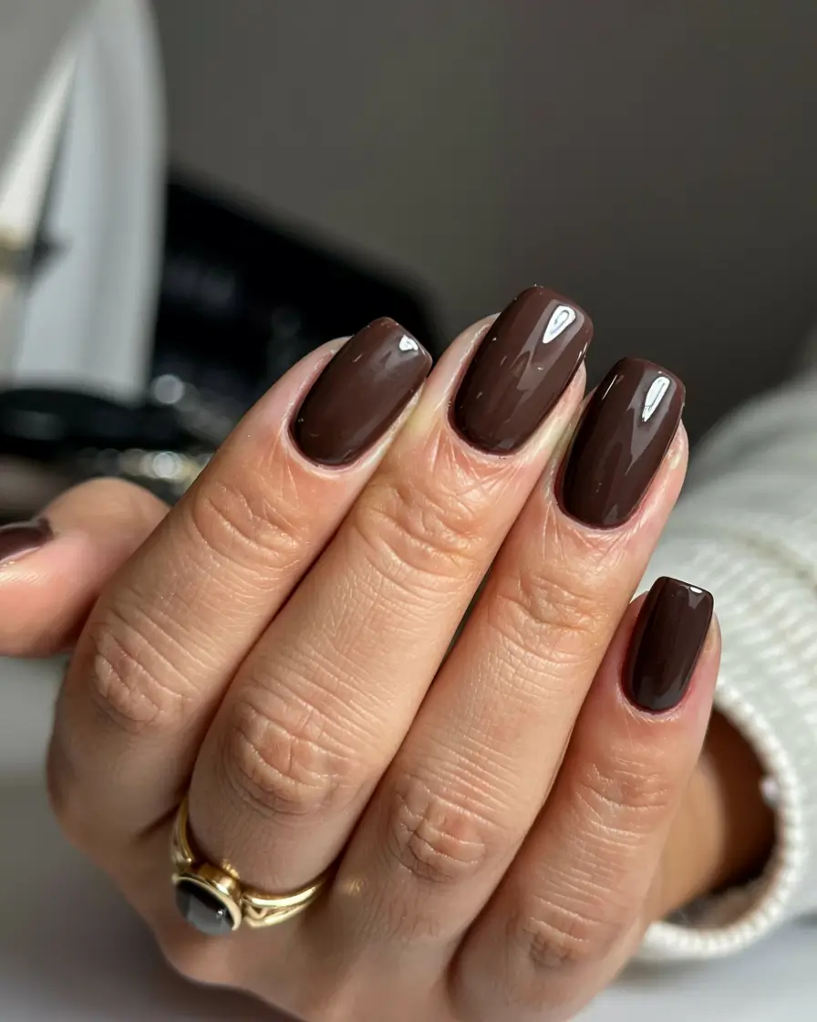 brown fall nails 2025 Classic Dark Roast