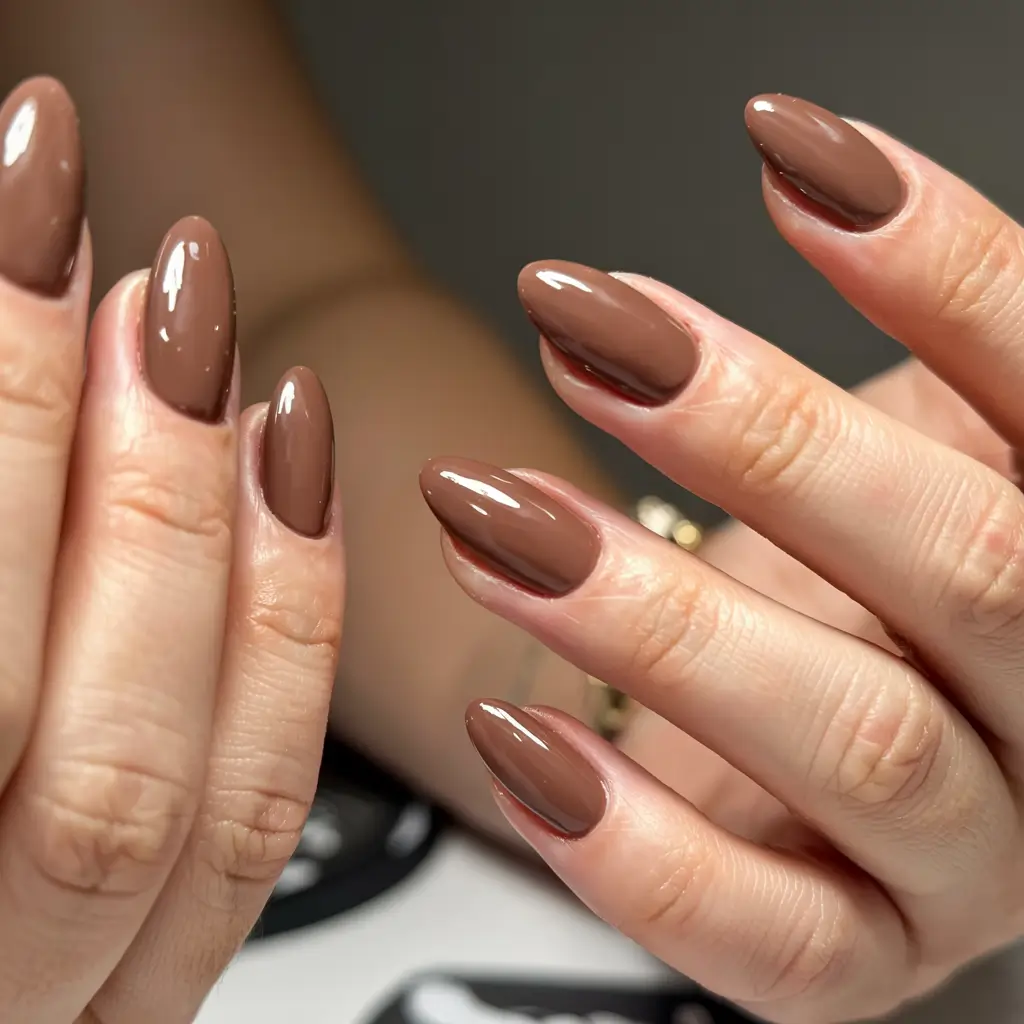 brown fall nails 2025 Velvety Chestnut