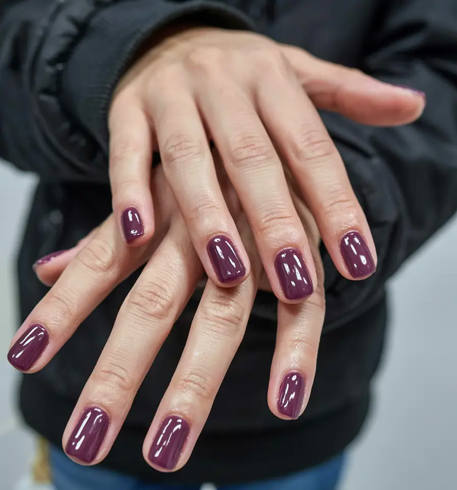 dark fall nails 2025 Mulberry Mood