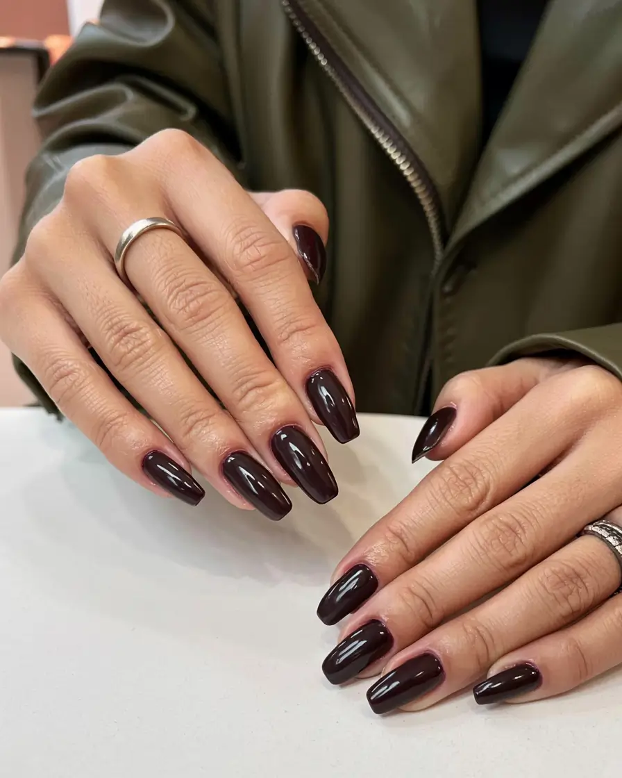 dark fall nails 2025 Espresso Gloss