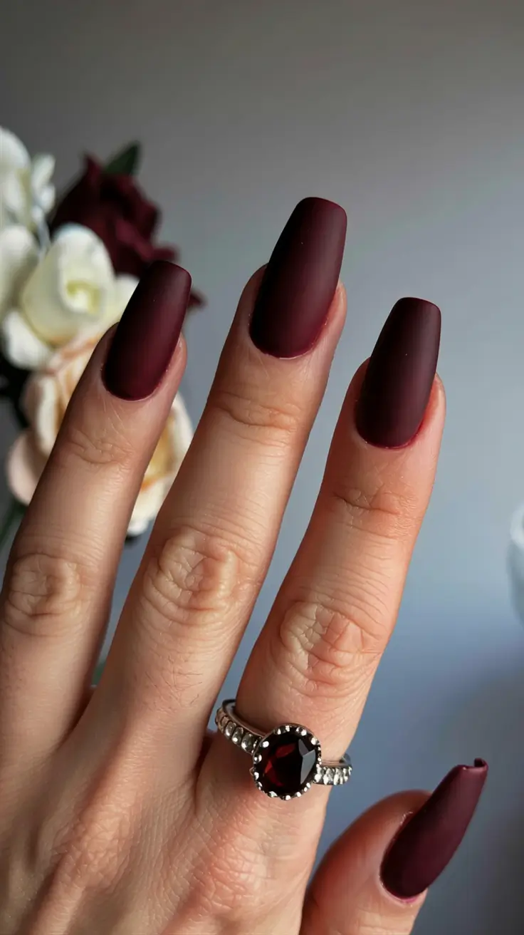 dark fall nails 2025 Velvet Cabernet