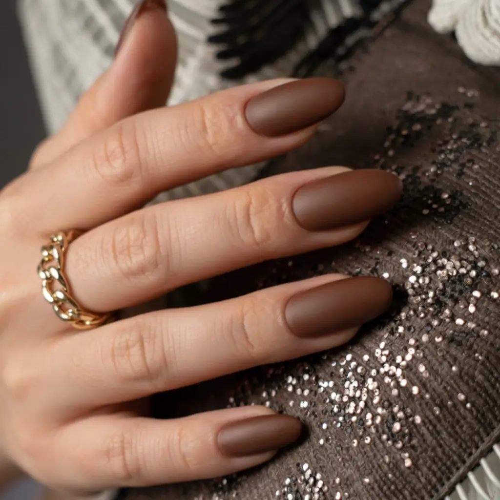 dark fall nails 2025 Velvet Mocha Matte