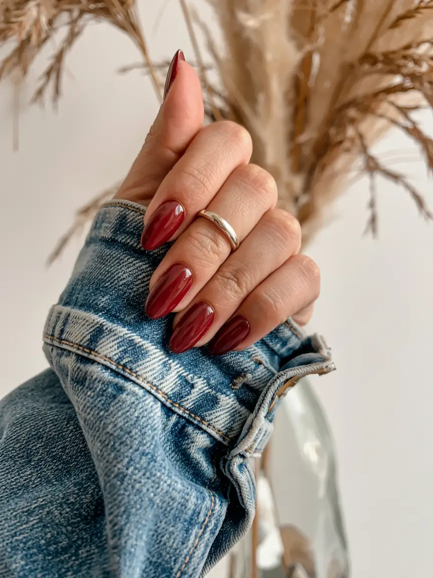 dark fall nails 2025 Cranberry Chic